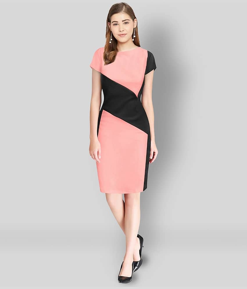 Dream Beauty Fashion Women Cotton Colorblock Bodycon Dress ( Multicolor )