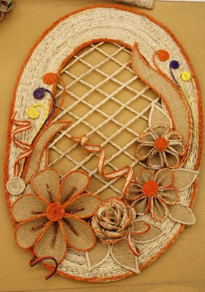 circle Handcrafted wall hanging Banana Fiber