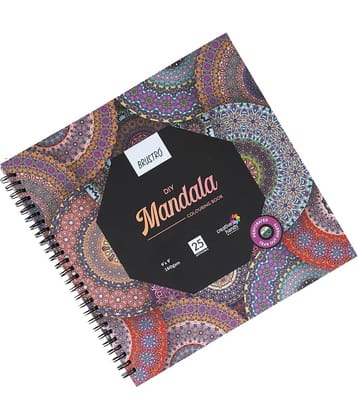 Brustro DIY Mandala Colouring Book 9"x9" 160 GSM 25 Perforated Sheets