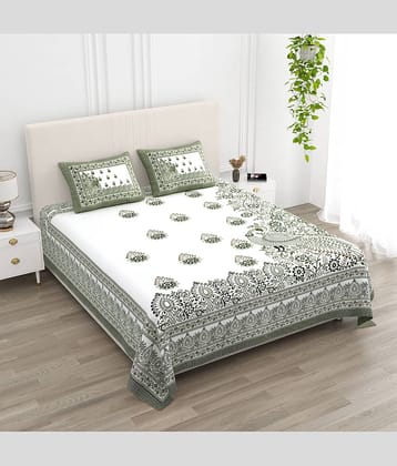 CLOTHORO Cotton 1 Double King Bedsheet with 2 Pillow Covers ( Multicolor )