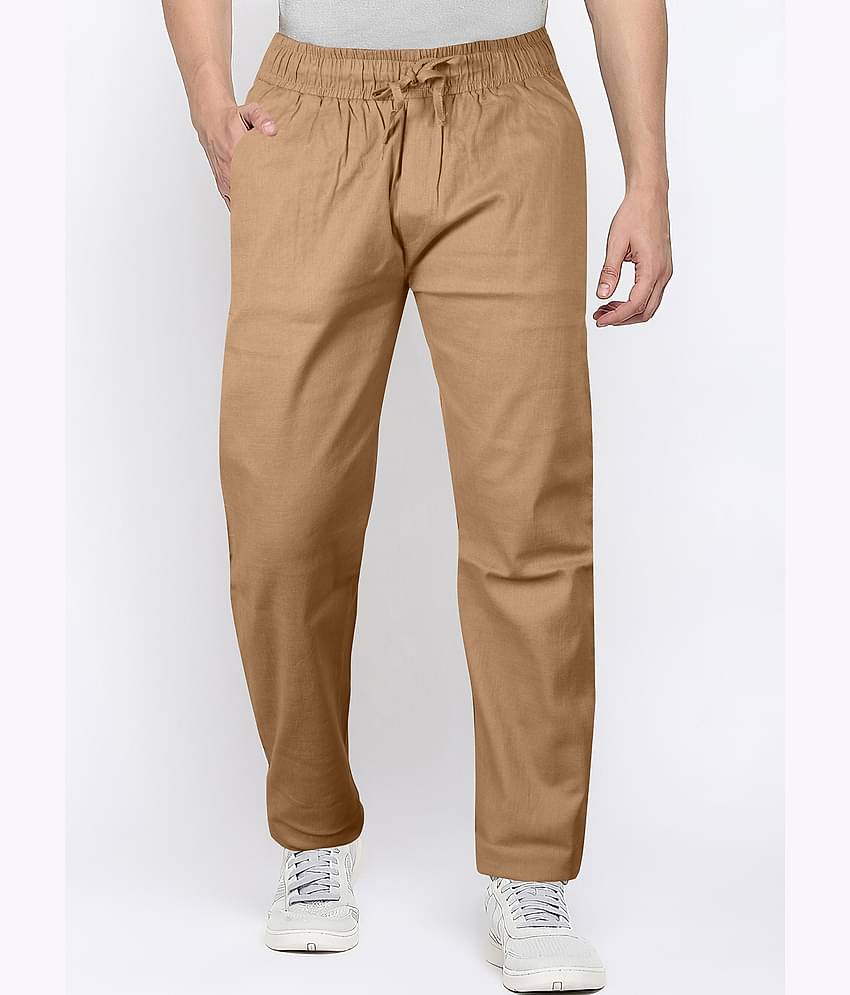 JB JUST BLACK Loose Flat Men's Chinos - Khaki ( Pack of 1 )