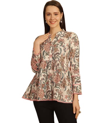 wonder weave Women's Cotton Regular Top ( White )