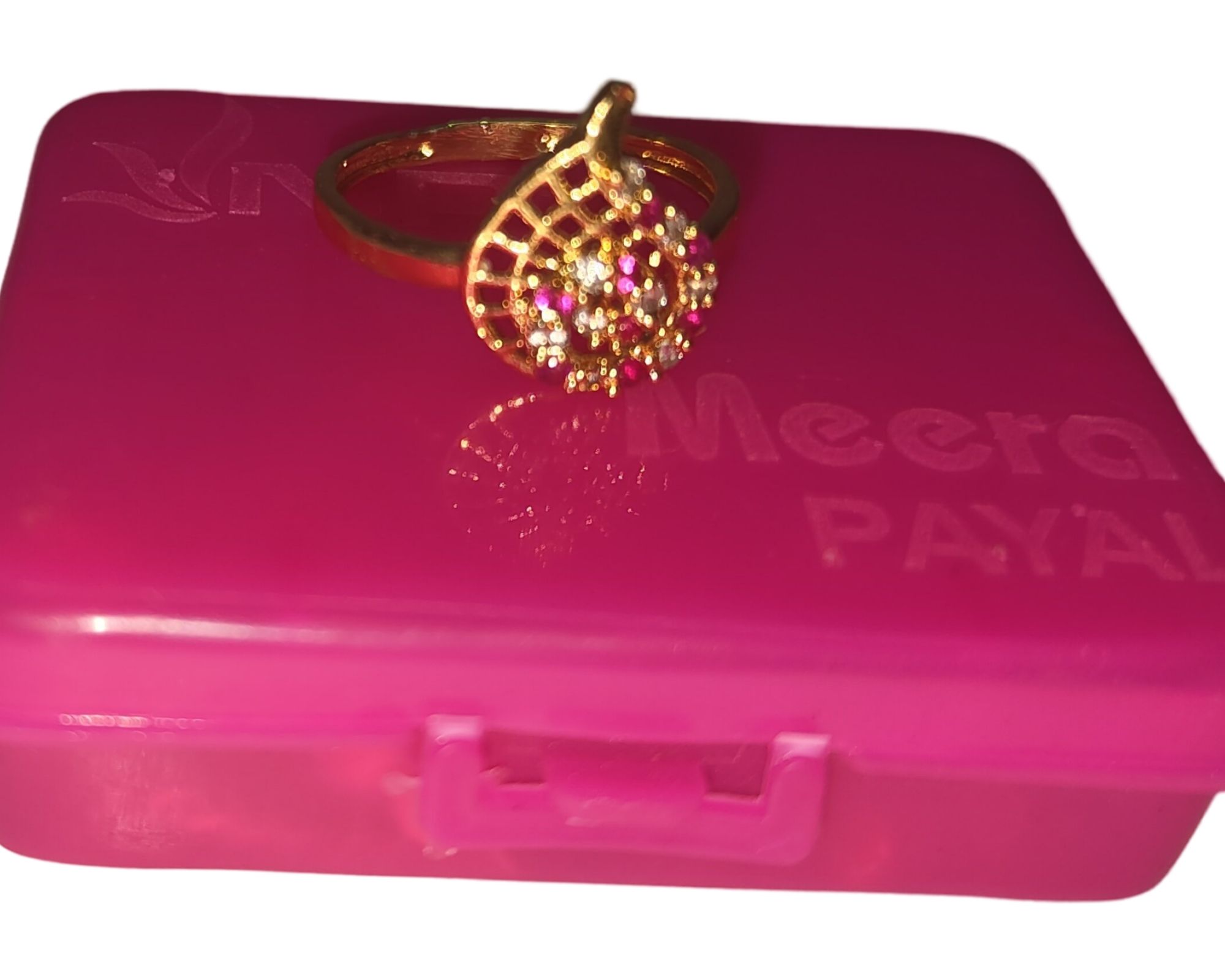 Buy Online Cubic Zirconia Gold Plated Leaf Design Ring For Women at Lowest Price in India |