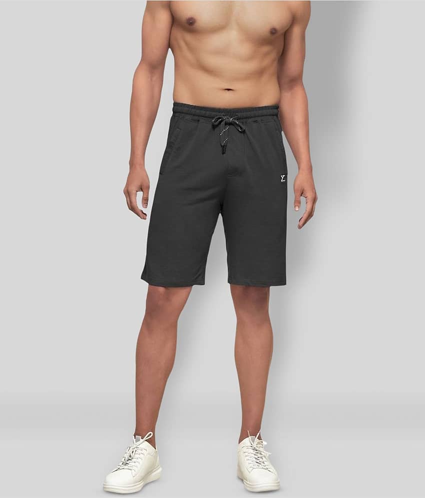 XYXX Grey Cotton Blend Men's Shorts ( Pack of 1 )