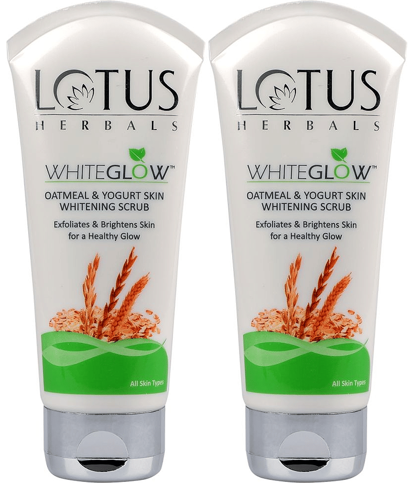 Lotus Herbals Whiteglow Oatmeal & Yogurt Skin Whitening Scrub 100g ( Pack Of 2 )