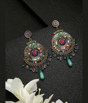 YOUBELLA Multi Color Danglers Earrings ( Pack of 1 )