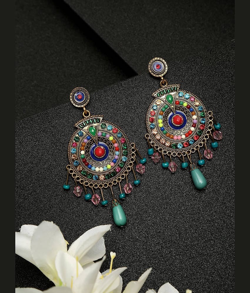 YOUBELLA Multi Color Danglers Earrings ( Pack of 1 )