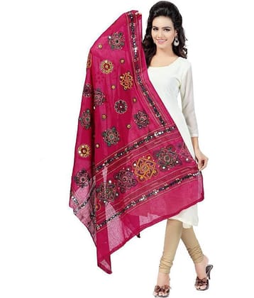 Apratim Pink Cotton Dupatta