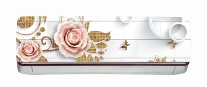 DreamKraft Decorative Flower AC Sticker (Multicolor PVC Vinyl, 30cm X 91cm)