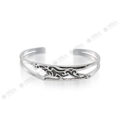 Authentic 925 sterling silver exclusive handmade Tiger design cuff kada bracelet, easy to adjust with your wrist, unisex jewelry cuff51