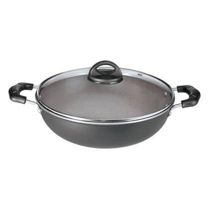 Premier Non Stick Superb Deep Kadai with Glass Lid Induction Base - 26 cm