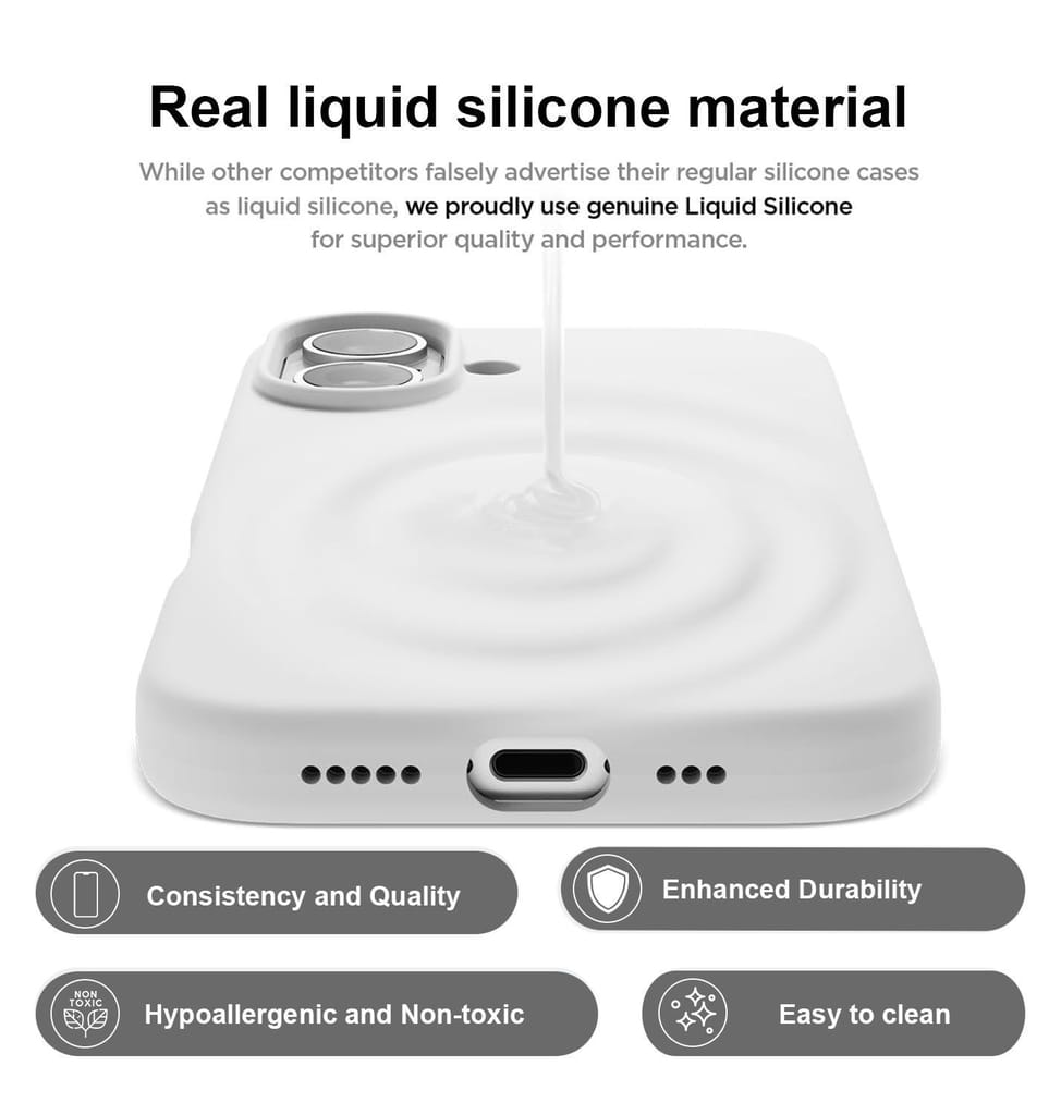 LIRAMARK Liquid Silicone Soft Back Cover Case for Apple iPhone 16 Plus