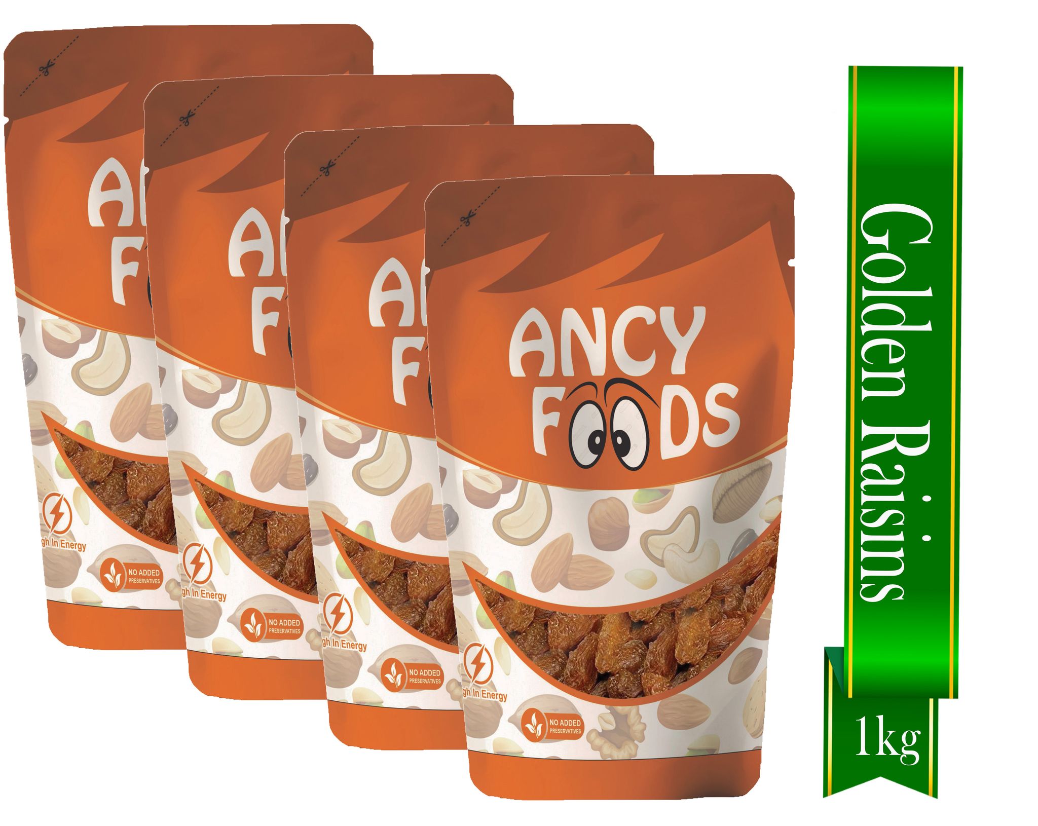 Ancy Munakka 1000 Grams (250 Grams X 4) - Golden Raisins | Abjosh Munakka | Boost Immunity & Vitality | Sweet Fruity Taste and Soft Chewy Texture | Healthy Snack for Kids and Office Workers