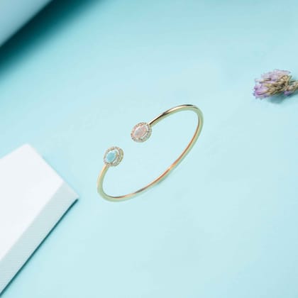 Golden Two Charmer Split Bracelet