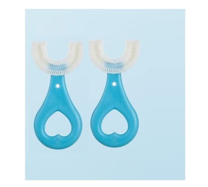 Toothbrush- U Shape Portable Silicone Teeth Brush Clean ( Pack Of 2)(Assorted Color)