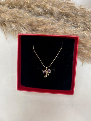 Purple Bow Beauty Necklace