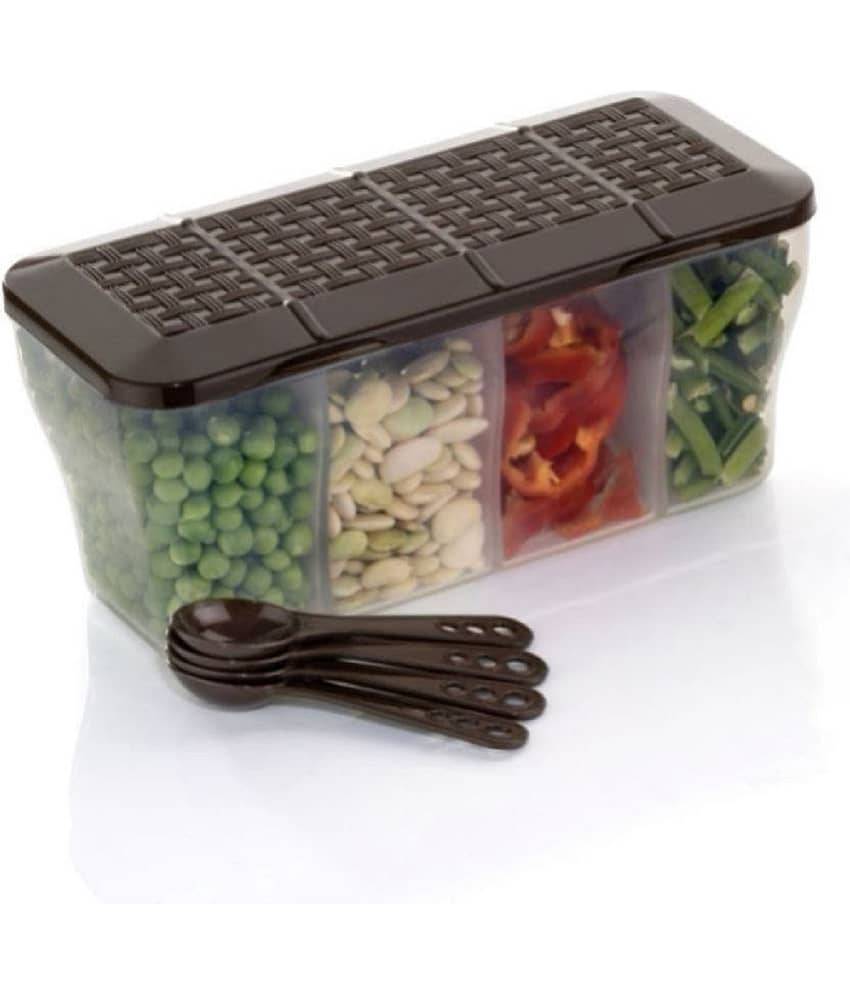 iview kitchenware - Spice/Pickle/Food PET Brown Utility Container ( Set of 1 )