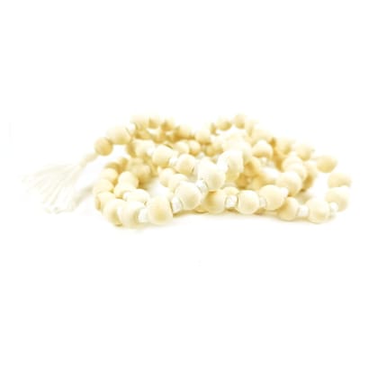 MAYAPURI Pure Tulsi Japa Mala 108 + 1 Beads Original for Daily Mantra Jaap with Tassel/Holy Basil Chanting Beads, Rosary Round Mala with Tight Knottedm, Adults Unisex (Pack of 1), White MAYAPURI Pure Tulsi Japa Mala 108 + 1 Beads Original for Daily Mantra Jaap with Tassel/Holy Basil Chanting Beads, Rosary Round Mala with Tight Knottedm, Adults Unisex (Pack of 1), White
