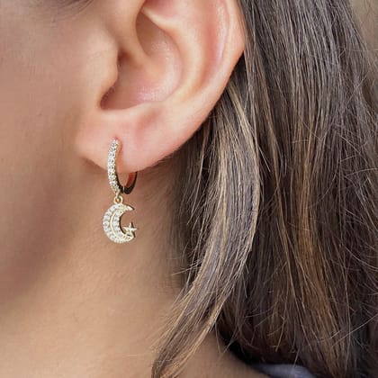 Chand Sitara 18k Gold Plated Drop Earrings