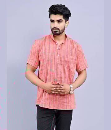 QuaClo - Pink Cotton Men's Regular Kurta ( Pack of 1 )