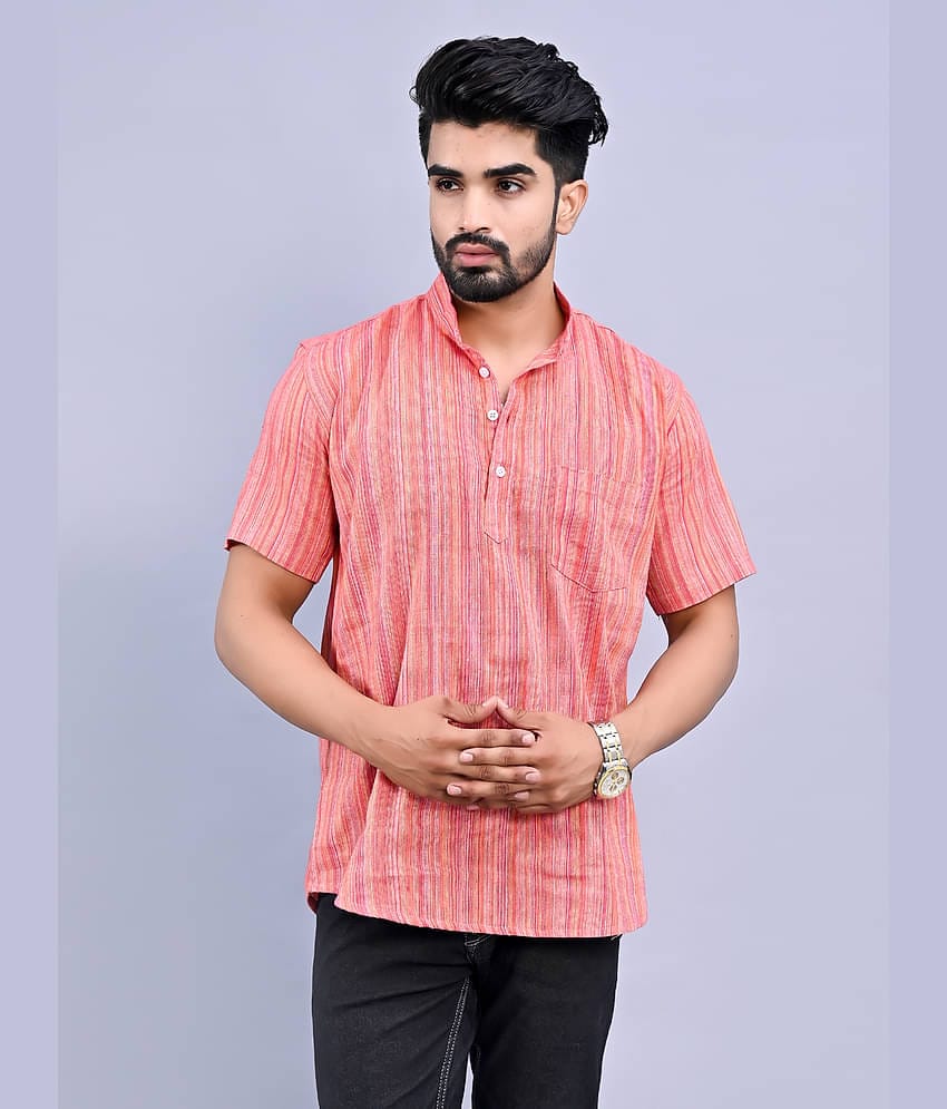 QuaClo - Pink Cotton Men's Regular Kurta ( Pack of 1 )