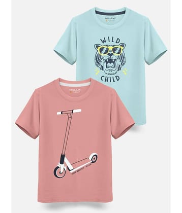 HELLCAT Pack of 5 Boys Cotton Blend T-Shirt ( Green )