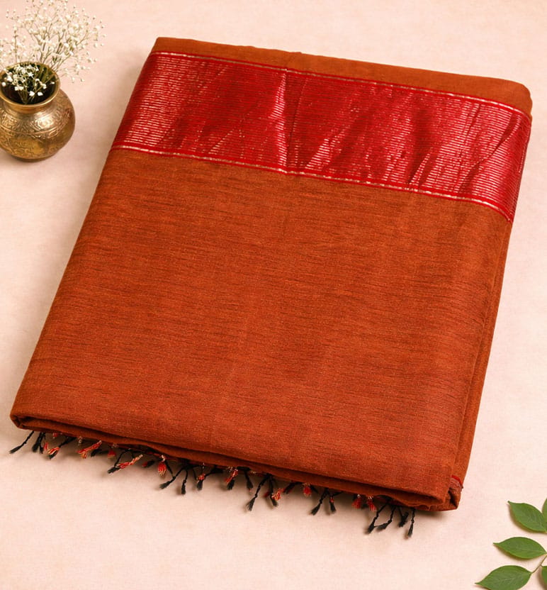 Traditional Handloom Maheshwari Silk-Blend Saree