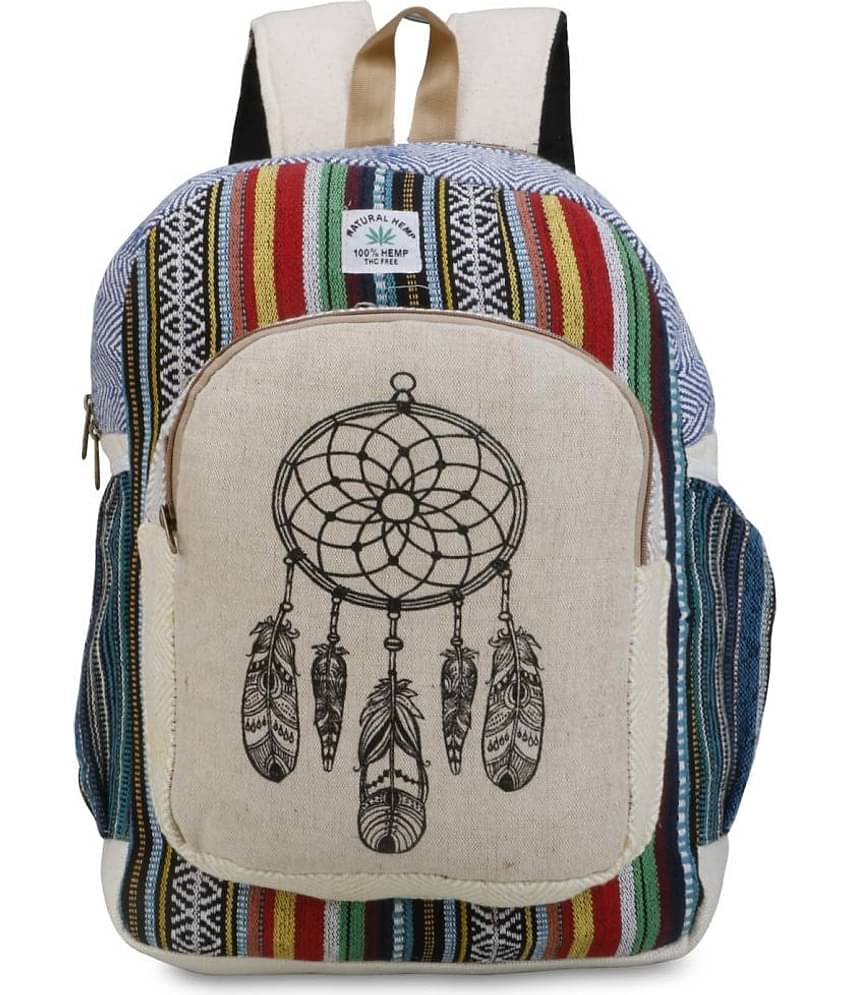 Gau Sudh Multicolor Canvas Backpack ( 5 Ltrs )
