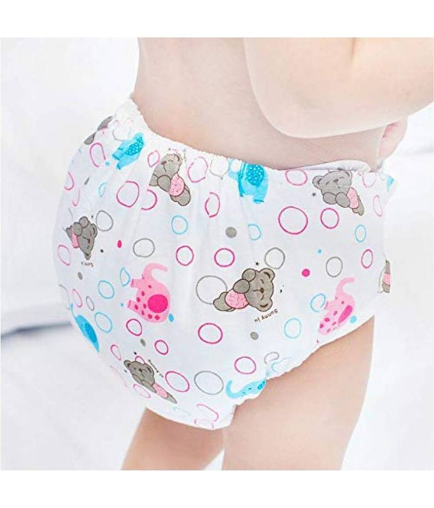 YUTIRITI 1Pc Printed Design Adjustable Washable Cloth Diaper Nappies for Babies - Random Design