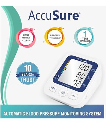 AccuSure AS Series Automatic and Advance Feature Blood Pressure Monitoring System, White
