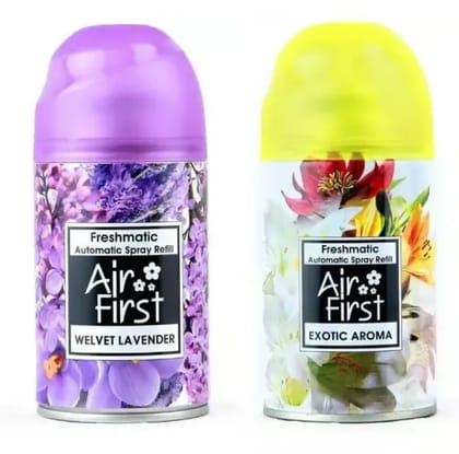 Air first Lavender, Exotic Aroma automatic spray refill combo (2 x 225 ml)