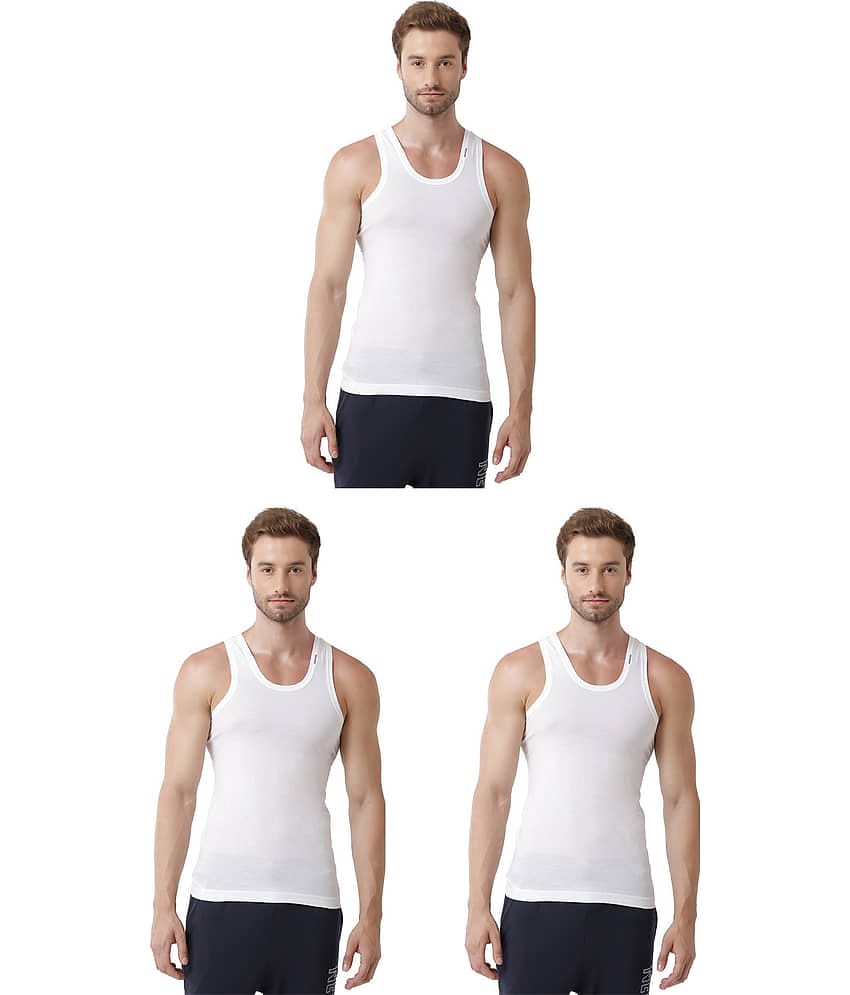 Rupa Frontline White Cotton Men's Vest ( Pack of 3 )