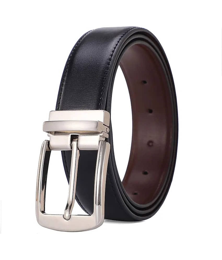 SILKSHOPPING - Black Faux Leather Men's Formal Belt ( Pack of 1 )