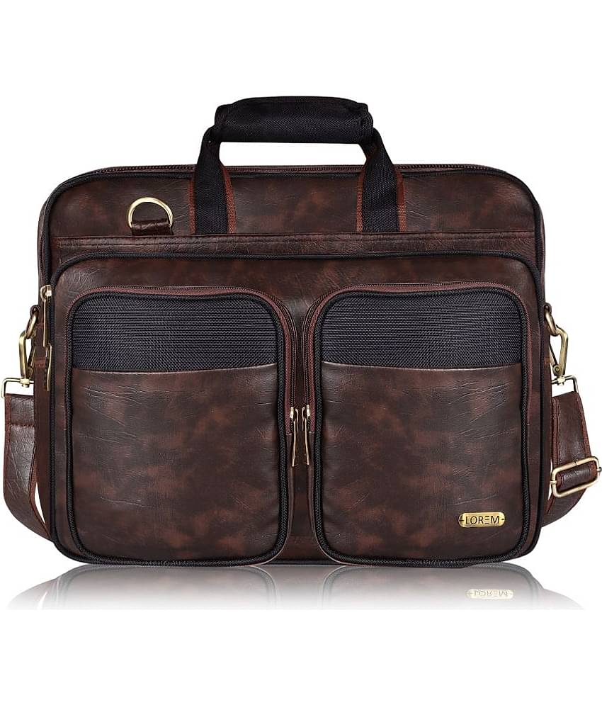 Lorem Brown Faux Leather Office Bag