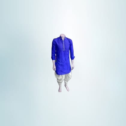 Men's Royal Blue Kurta with White Dhoti Set | Traditional Ethnic Wear | Festive & Wedding