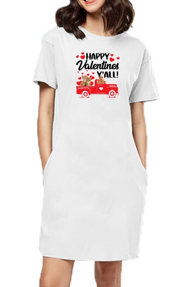 T-shirt Dress With Pockets - Valentine's Day Special (3 Colours) (Slim Fit)