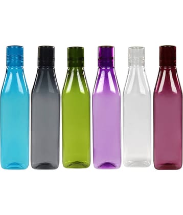 PearlPet Congo-Assorted-1000ml-6pcs Multicolour Plastic Water Bottle 1000 mL ( Set of 6 )