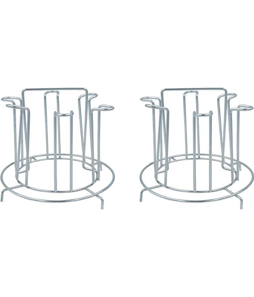 Oc9 Stainless Steel Glass Stand / Glass Holder For Kitchen (Pack of 2)