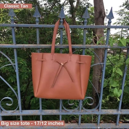 The Paris Tote - Plain - Tan-Tan