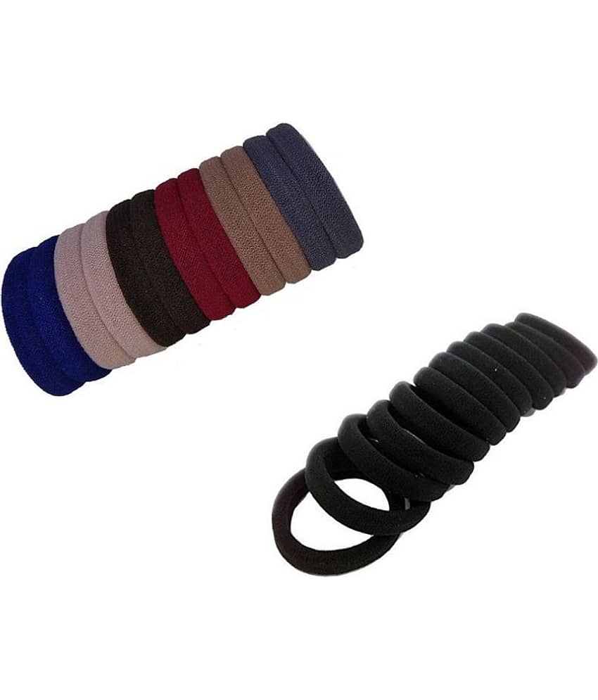 FOK Set Of 50 Pcs High Quality Effortless Multi Colored Elastic Hair Ties Bands