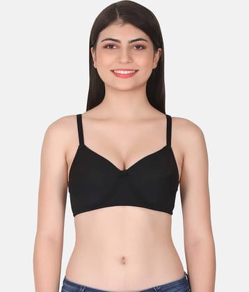 LACYLUXE Nylon Lightly Padded Women's T-Shirt Bra ( Black )