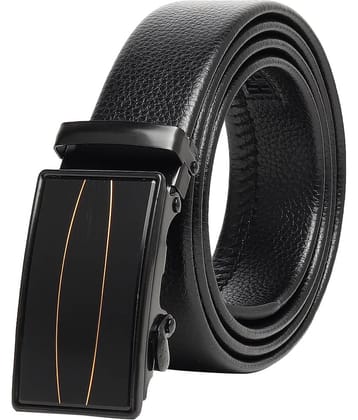 Zacharias - Black Leather Men's Casual Belt ( Pack of 1 )