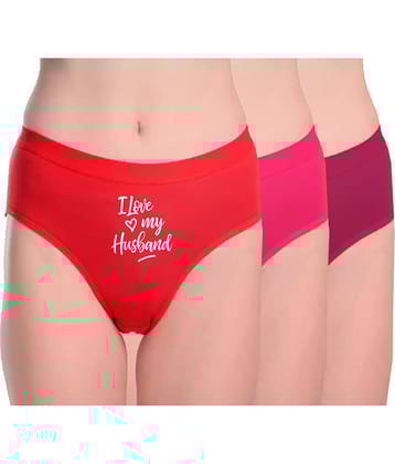DOOZIE LOVEPLUS Pack of 3 Poly Cotton Printed Women's Hipster ( Multicolor )