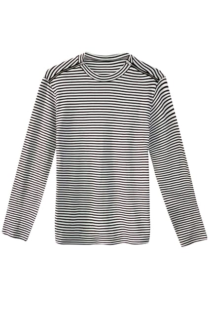 STRIPE SHOULDER ZIP SWEAT-S / White / Black