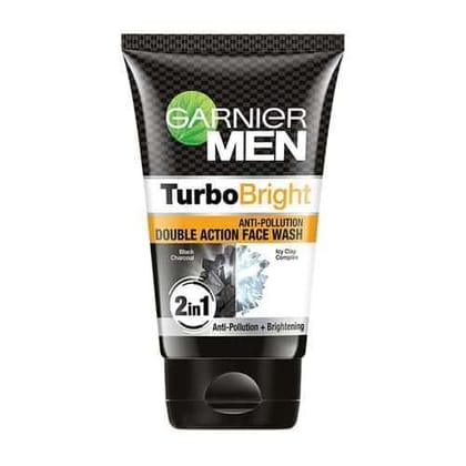 Garnier Men Turbo Bright Anti-Pollution Double Action Face Wash 100Ml