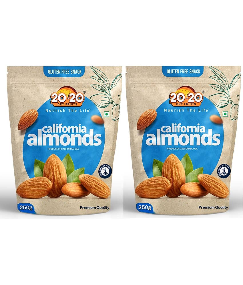 20-20 Dry Fruits Almond (Badam) 500 g Pack of 2