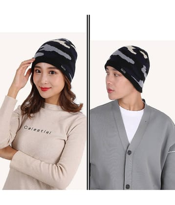 Edifier Woollen Winter Cap for Men & Women (Pack of 2)