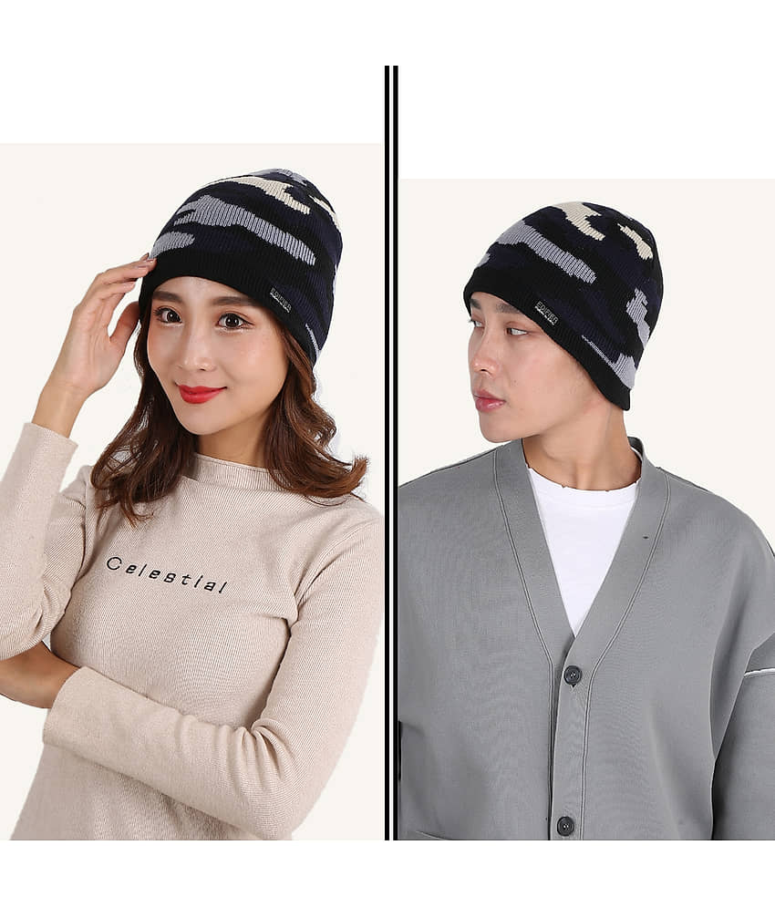 Edifier Woollen Winter Cap for Men & Women (Pack of 2)