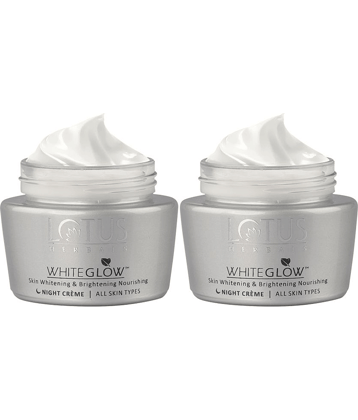 Lotus Herbals Whiteglow Skin Whitening & Brightening Nourishing Night Cream, 20gm (Pack of 2)