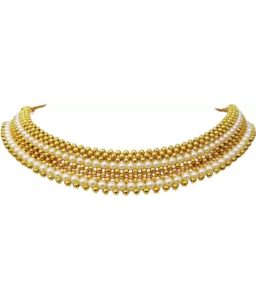 HEER COLLECTION - Gold Pearls Necklace ( Pack of 1 )